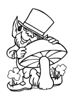 A coloring page of gnomes